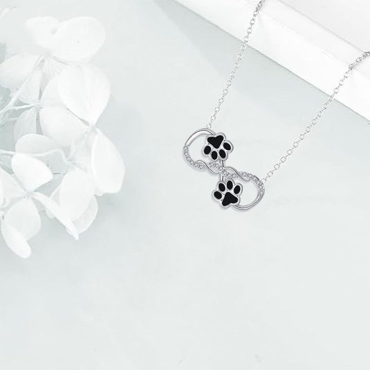 Cadena con Collar de Pata de Perro Infinite Love con Zirconia