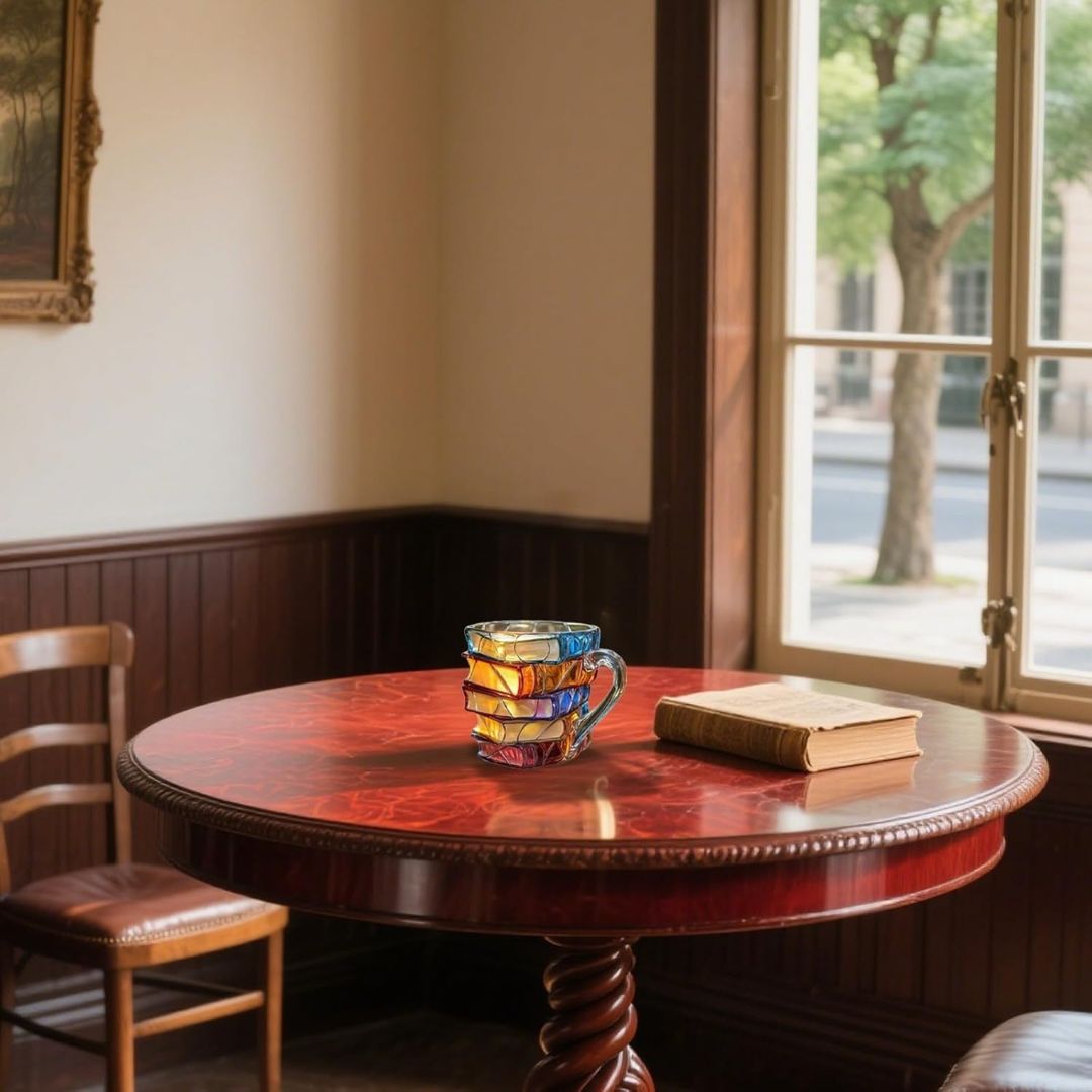 Taza de lectura 3D hecha a mano con diseño de felicidad - Original