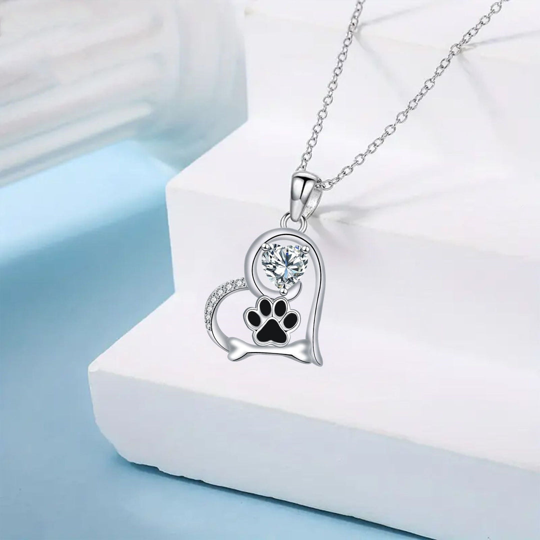 Collarín de Huella Sentida con Zirconia - Para Amantes de los Perros