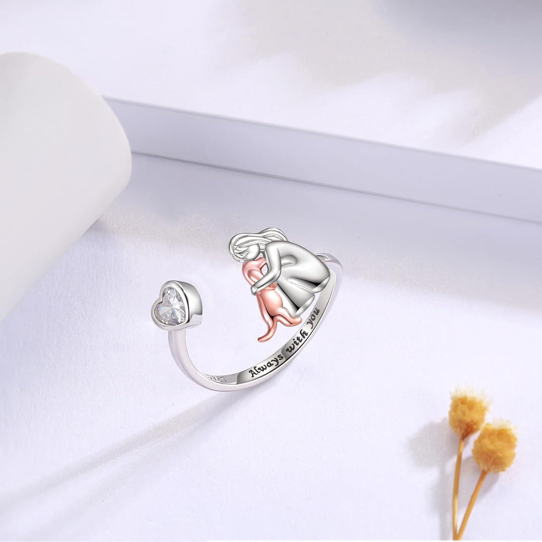 Anne™ - Anillo con ícono de perro (rosa)