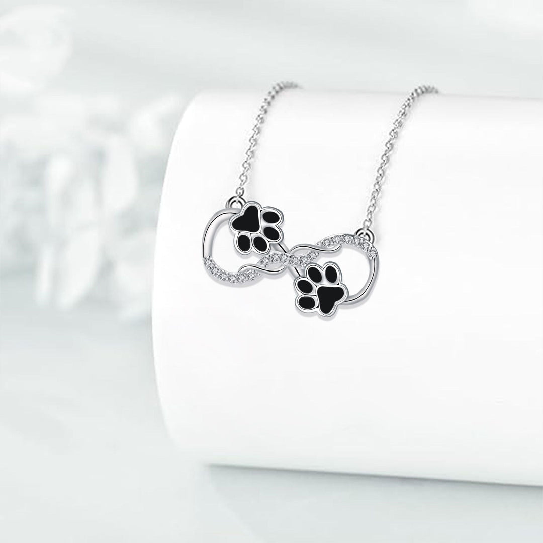 Cadena con Collar de Pata de Perro Infinite Love con Zirconia