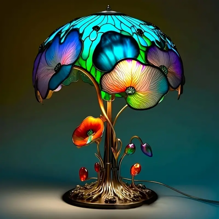 Lámpara de setas y flores Boho