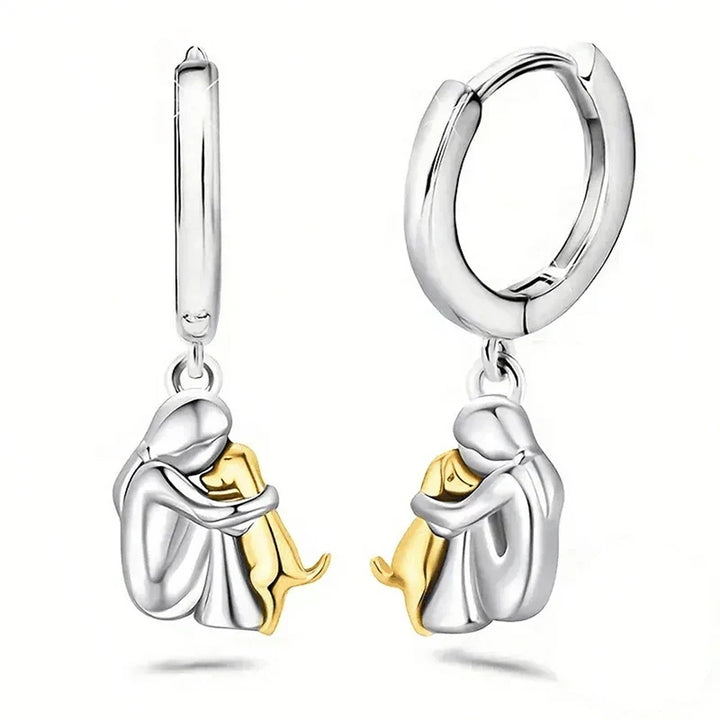 Ginny™ - Pendientes con icono de perro (cierre redondo)
