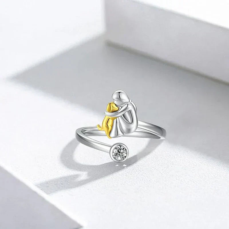 Rose™ - anillo con ícono de perro