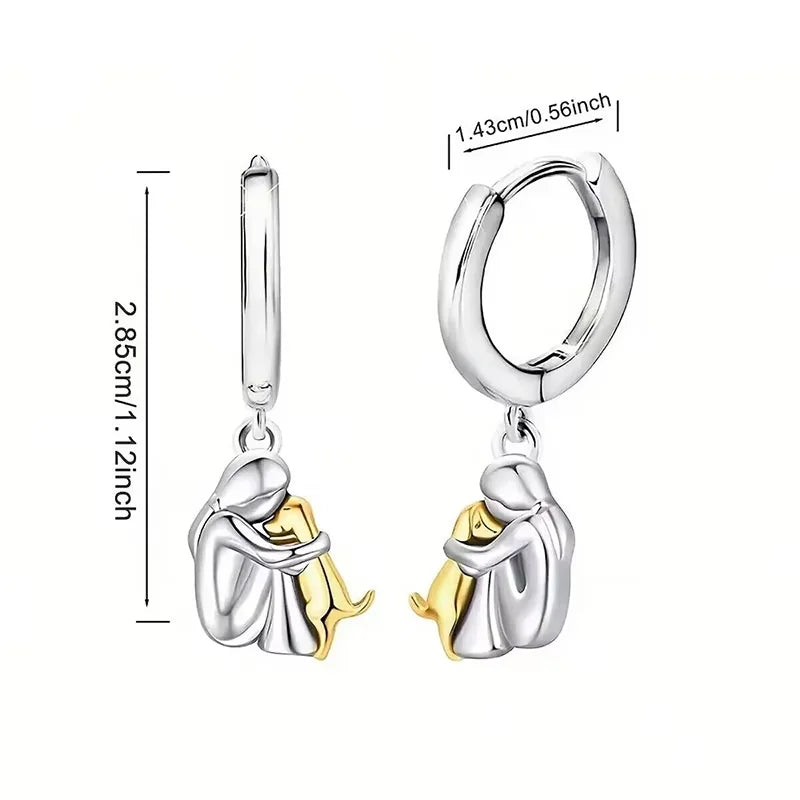 Ginny™ - Pendientes con icono de perro (cierre redondo)