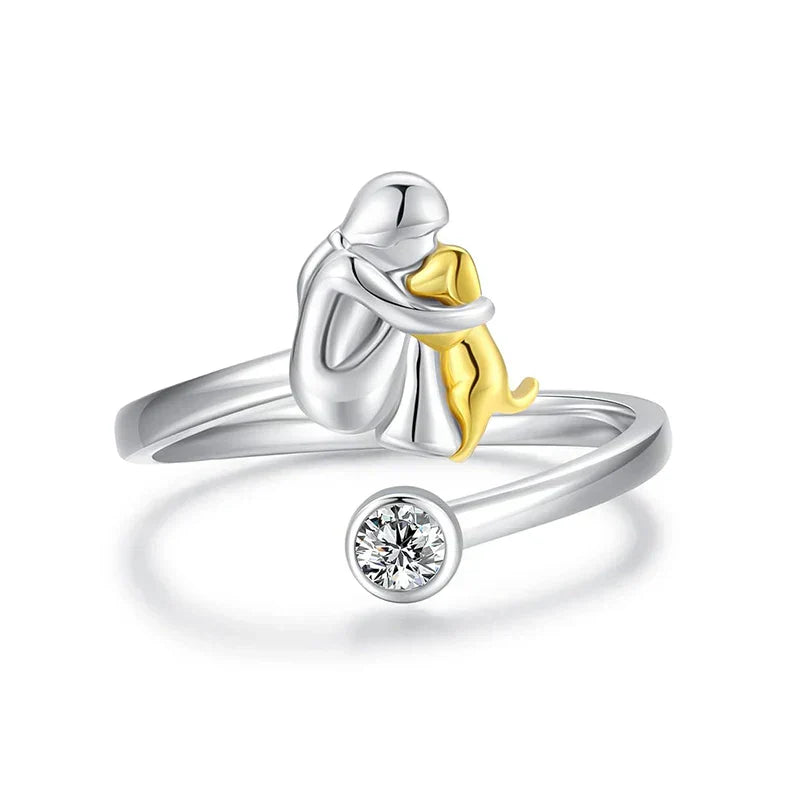 Rose™ - anillo con ícono de perro