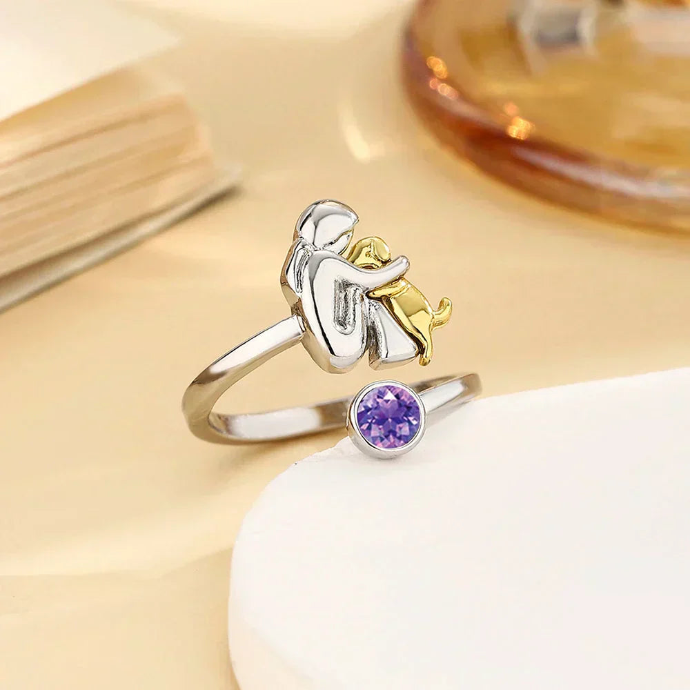 Rose™ - anillo con ícono de perro