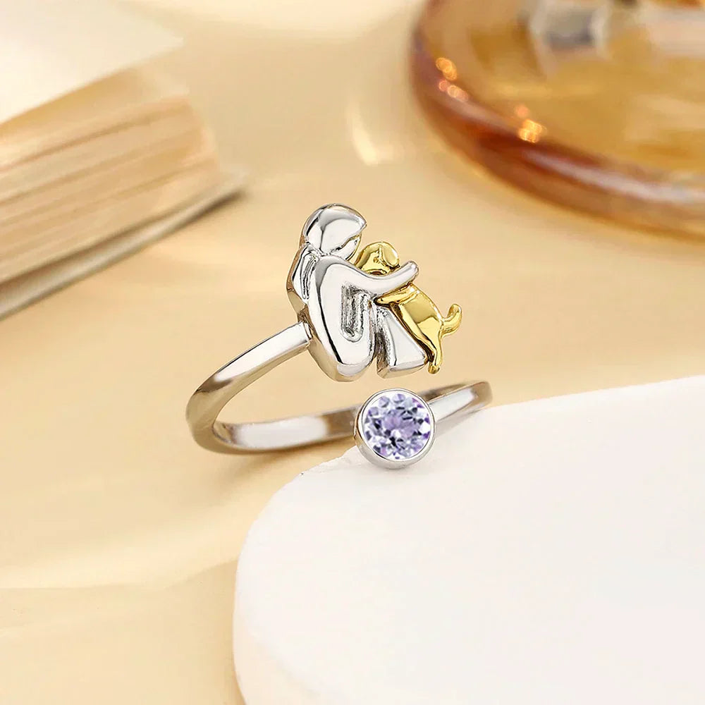 Rose™ - anillo con ícono de perro