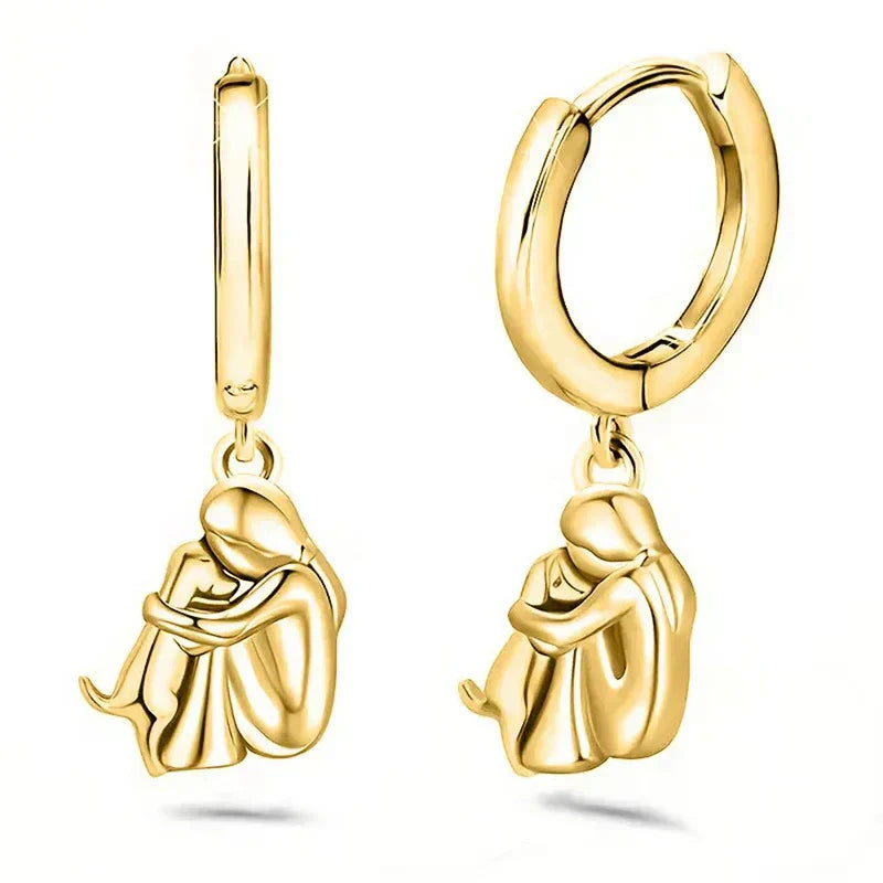 Ginny™ - Pendientes con icono de perro (cierre redondo)