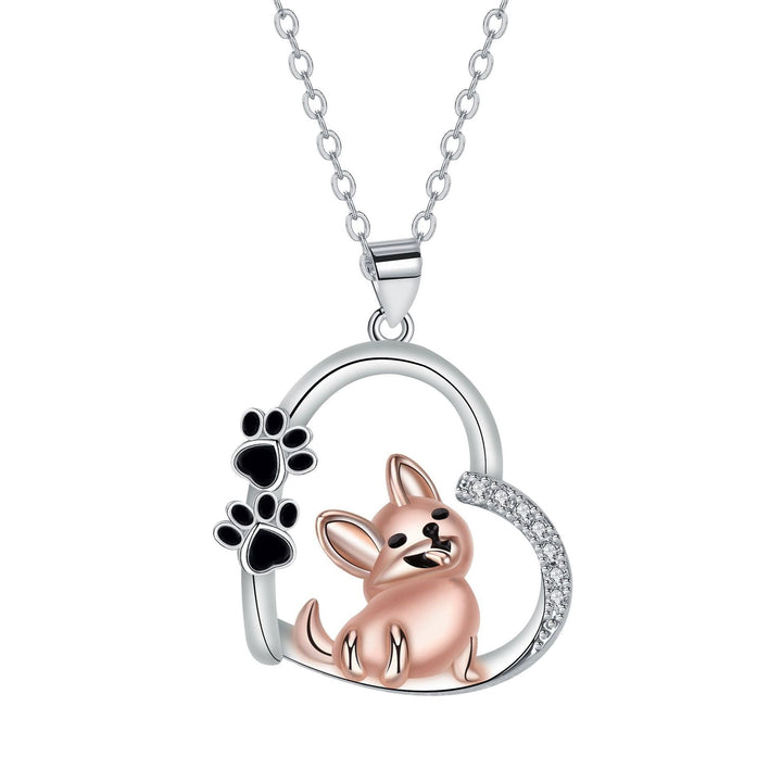 Collar de perro Amistoso de Corazón en Oro Rosa
